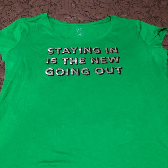 NY&C woman’s T-Shirt size XL. Really pretty green with silver wording. - Picture 1 of 3